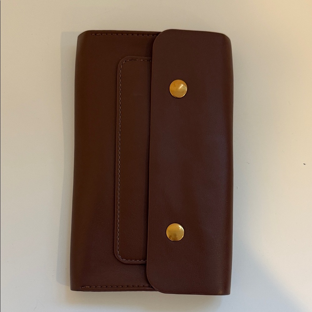 Brown Wallet with Gold Accents
